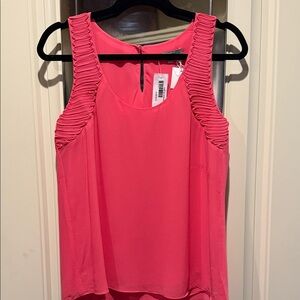 Naked Zebra Blouse Coral Sleeveless Lined Armpit Accents Flowy Women's Size M